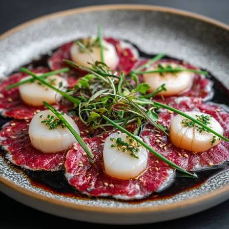 Agua Restaurant signature dishes Baccala Allo Zafferano
Wagyu Truffle Carpaccio
Chicken A La Brasa